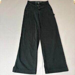 American Eagle Outfitters Jeans Women 4 Black Denim Stretch Mid Rise Hammer Loop
